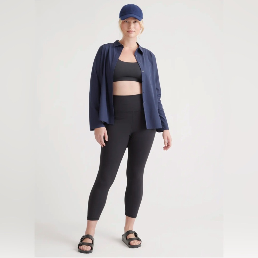 Quince Black Ultra-Form High-Rise Legging / Low Compression Inseam 25” MediumNWT - Picture 4 of 11